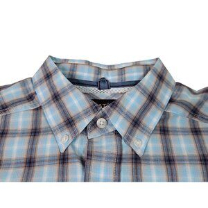 Ariat Pro Series Button Down Long Sleeve Shirt Men’s Large Plaid Blue Western